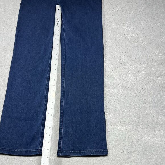 Betabrand Pants Womens Size Medium Blue Stretch Denim Pull On Straight Leg - Picture 6 of 11